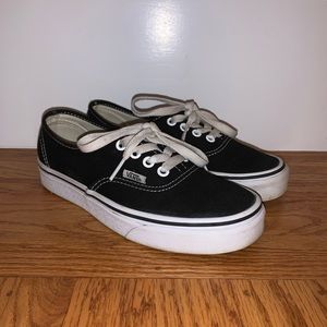 Black & White Authentic Vans 5.5